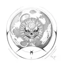 moon phases spine  tattoo design idea