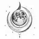 moon phases spine  tattoo design idea