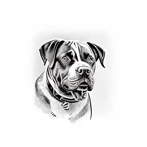 Boerbull and rottweiler mix breed dog tattoo design idea