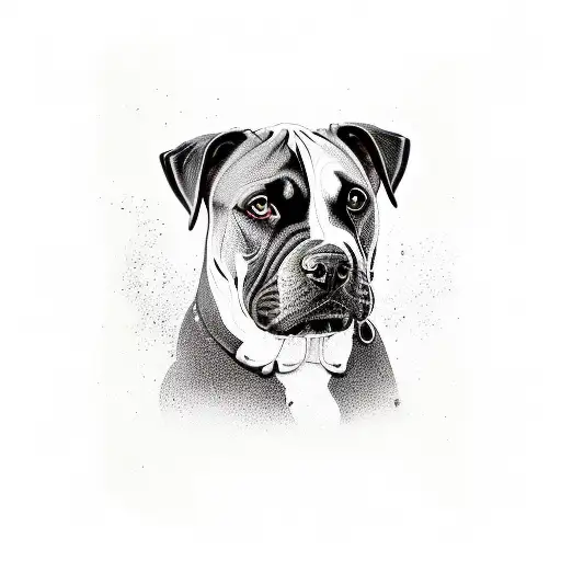 Boerbull and rottweiler mix breed dog tattoo design idea