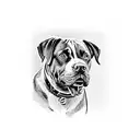 Boerbull and rottweiler mix breed dog tattoo design idea