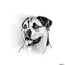 Boerbull and rottweiler mix breed dog tattoo design idea