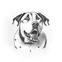 Boerbull and rottweiler mix breed dog tattoo design idea