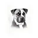 Boerbull and rottweiler mix breed dog tattoo design idea