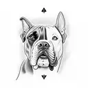 Boerbull and rottweiler mix breed dog tattoo design idea