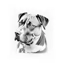 Boerbull and rottweiler mix breed dog tattoo design idea