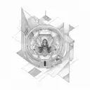 interstellar themed tattoo design idea