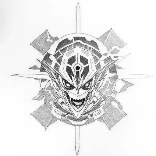 evangelion tatto that has all the canonical events of the anime and that is from eva 00 to eva 04 tattoo design idea