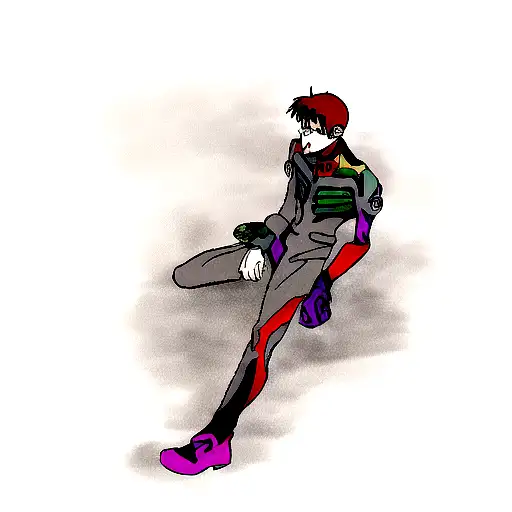 evangelion tatto that has all the canonical events of the anime and that is from eva 00 to eva 04 tattoo design idea