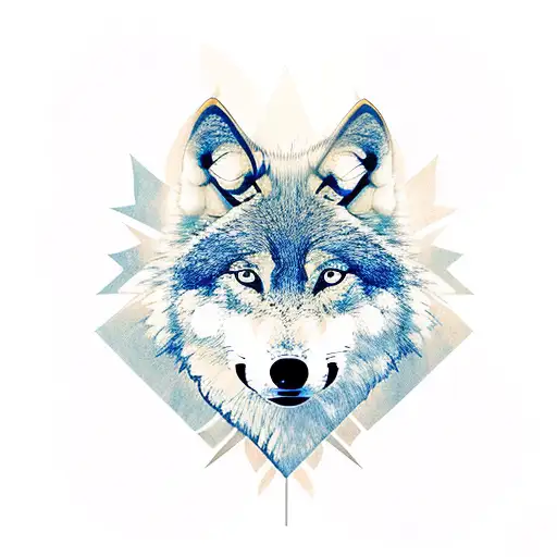 wolf, Maple leaf, star tattoo design idea