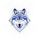 wolf, Maple leaf, star tattoo design idea