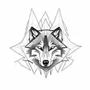 wolf, Maple leaf, star tattoo design idea