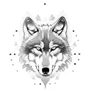 wolf, Maple leaf, star tattoo design idea
