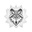 wolf, Maple leaf, star tattoo design idea
