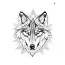 wolf, Maple leaf, star tattoo design idea