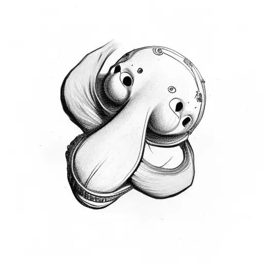 clown nose with elastic band tattoo design idea