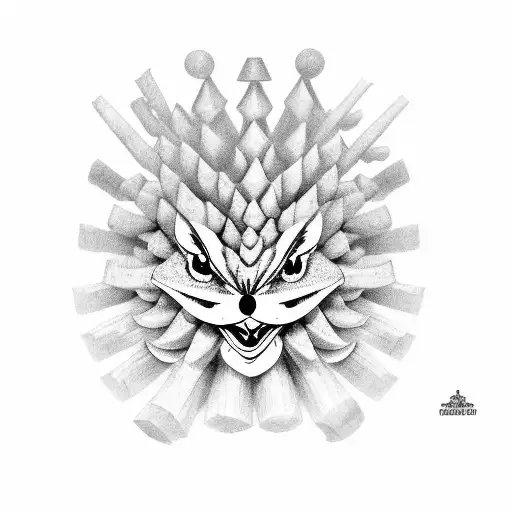 Pinecone and clown nose tattoo design idea