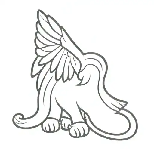cat paw with angel wings tattoo design idea