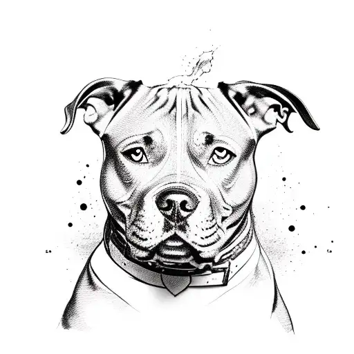 staffy dog tattoo design idea