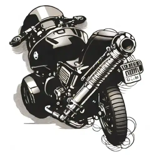 BMW motorcycle syringe DNA strand tattoo design idea