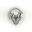 Human Skull with Bullet Hole Through Top Right  tattoo design idea
