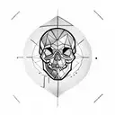 Human Skull with Bullet Hole Through Top Right  tattoo design idea