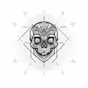 Human Skull with Bullet Hole Through Top Right  tattoo design idea