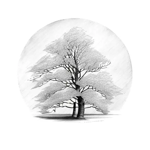 Birch tree tattoo design idea