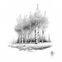 Birch tree tattoo design idea