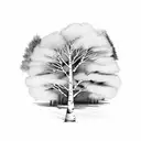 Birch tree tattoo design idea
