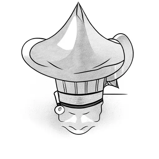 Knife and fork crossed over a chef's hat tattoo design idea