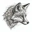 fox head tattoo design idea