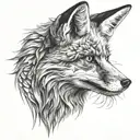 fox head tattoo design idea
