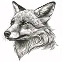fox head tattoo design idea