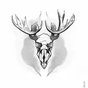 mushrooms, moose skull tattoo design idea