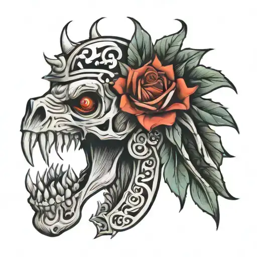 Rabe mit Schädel tattoo design idea