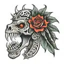 Rabe mit Schädel tattoo design idea