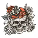 Rabe mit Schädel tattoo design idea