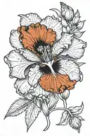 iris, mountain laurel, and a poppy flower tattoo design idea