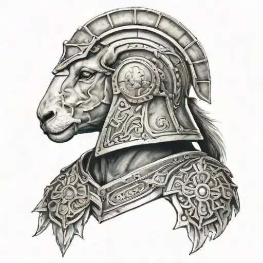 spartan armor with a lamb on the chest tattoo tattoo design idea