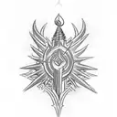 trishul with spike chain surrounded the whole arm tattoo tattoo design idea