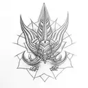 trishul with spike chain surrounded the whole arm tattoo tattoo design idea