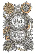 Dave Matthews band coffee rings intertwined tattoo design idea