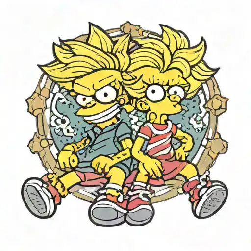 Leo and Lisa Simpson tattoo design idea