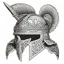 Roman soldier helmet tattoo design idea