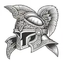 Roman soldier helmet tattoo design idea