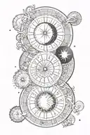 zodiac sign virgo and libra moon sun conjunction tattoo design idea