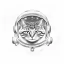 astronaut cat tattoo design idea