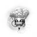 alien smoke blunt tattoo design idea