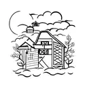 small barn olw tattoo design idea